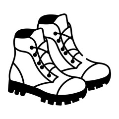 A doodle style icon of construction shoes 
