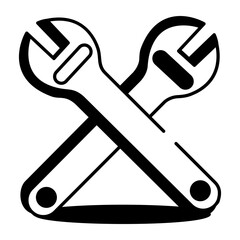 A doodle style icon of cross wrench 
