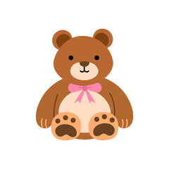 cute cartoon bear with bow