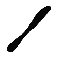 Simple Black Silhouette of a Butter Knife Dining Utensil for Spreading Food