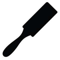 Black silhouette of a paddle brush hairbrush for styling and grooming
