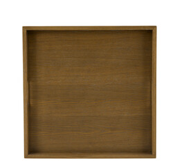 Empty square wooden tray kitchen servingware object photography close up