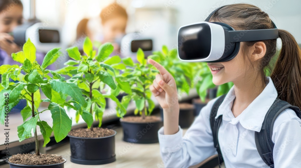 Poster ai virtual tutor engaging students in personalized learning experience with vr technology in classro