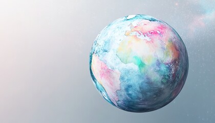 Colorful artistic representation of a planet earth.