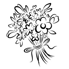 Flowers bunch graphic bouquet illustration hand drawing vector for print and business