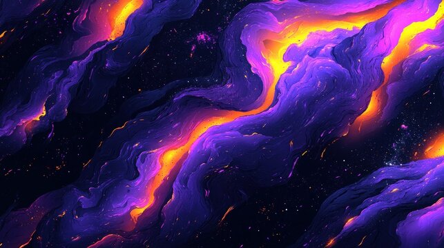 Cosmic river of fire and violet depths