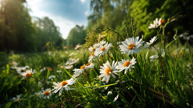 Blumenwiese meadow with daisies Papatyalar
