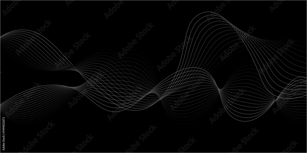 Poster abstract wave element for design. digital frequency. elegant abstract smooth swoosh speed gray wave 
