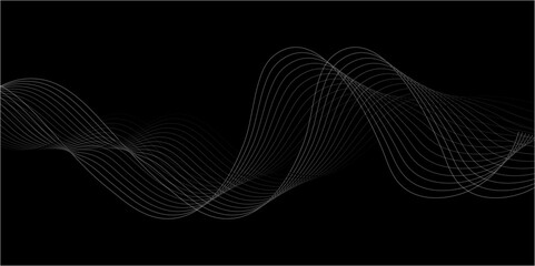 Abstract wave element for design. Digital frequency. Elegant abstract smooth swoosh speed gray wave modern stream. art background. Vector illustration. Wave with lines created using blend.	
