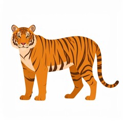Obraz premium Striking Tiger Illustration with Bold Orange Stripes