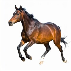 Obraz premium Brown Horse Galloping with Grace and Strength