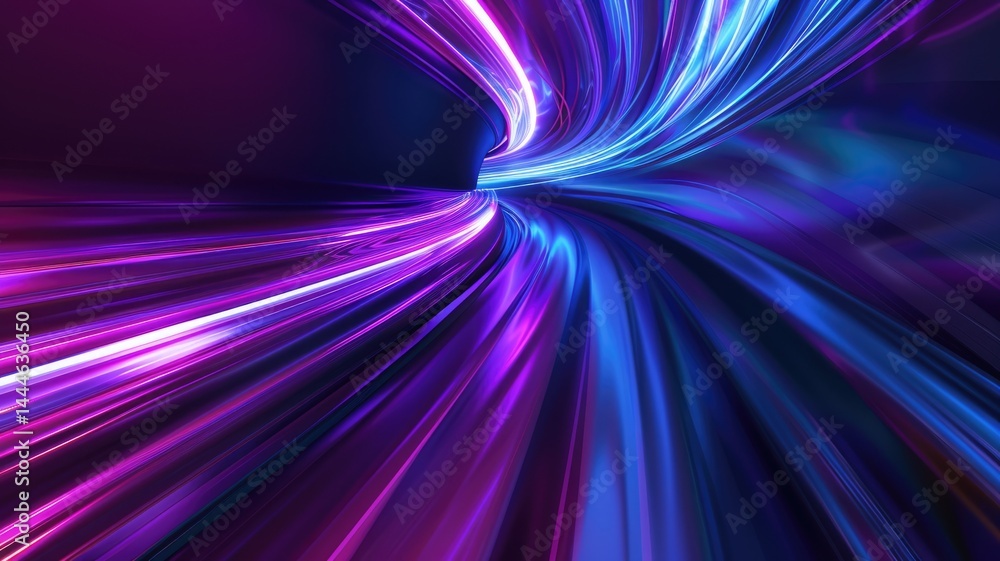Aufkleber abstract picture of neon light particle with digital technology style design connecting become dynam