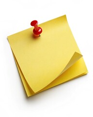 yellow sticky note with push pin