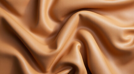 Fototapeta premium Smooth and Elegant Satin Fabric in Soft Beige Color Draped Beautifully