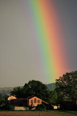 Rainbow landscape Po Valley nature naturalistic sky