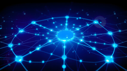 Obraz premium blockchain network connection illustration