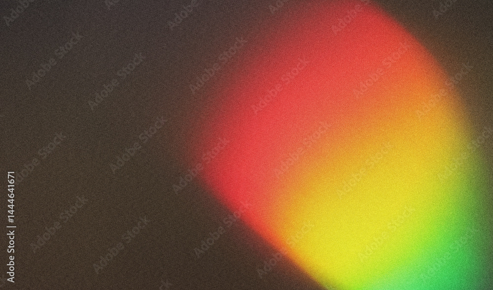 Poster grainy texture background displaying a vibrant spectrum of light, ideal for adding depth and visual 