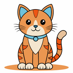 Obraz premium Cute Orange Cat Illustration . Adorable Cartoon Pet Design