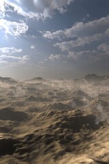 Fototapeta premium 3d simulation of Earths atmosphere showcasing how pollutants interact with different layers of air and affect global climate patterns