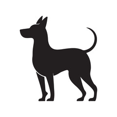 Dog silhouette vector illustration with black outline in animal and pet theme design