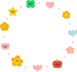 꽃 테두리 벡터 일러스트 그래픽 디자인