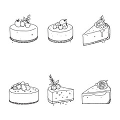 Hand Drawn Cheesecake Vector In Clean Outline Form