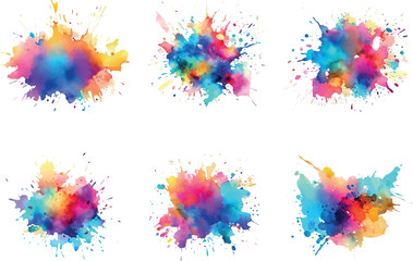 set of watercolor splashes