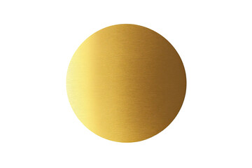 Gold-colored circular disc.  A smooth, polished, golden orb