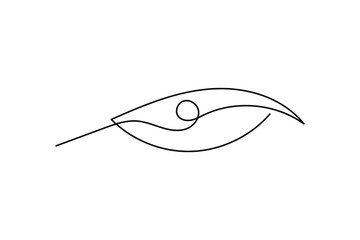 
Eye symbol in continuous one line art  of human eye sign outline vector illustration Vector icon
