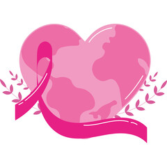 pink heart with ribbon