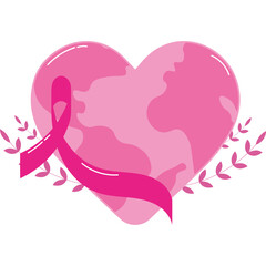 pink heart with ribbon