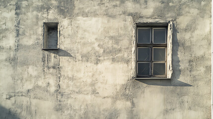 Aged Concrete Wall with Two Windows
