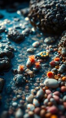 Fototapeta premium A vibrant image of a tide pool filled with marine life