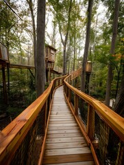 Treehouse canopy walk is a whimsical jungle gym among the treetops, blending fun and discovery.