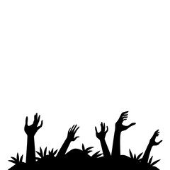 Fototapeta premium Halloween Zombie Hands Silhouette