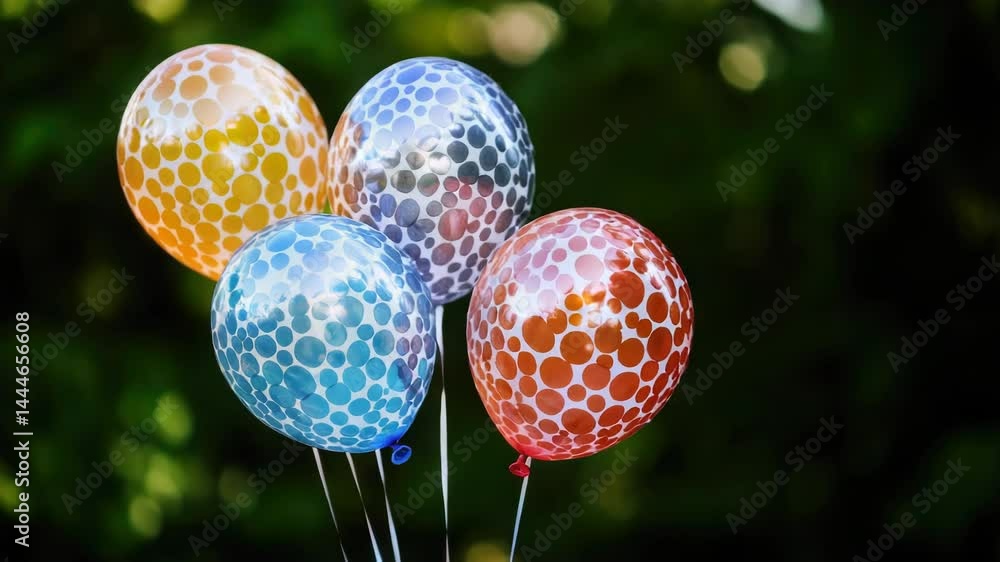 Poster colorful balloons with a giraffe pattern for parties or events