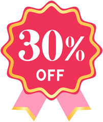 Pink Sale Badge 30% OFF
