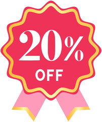 Pink Sale Badge 20% OFF
