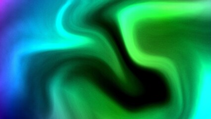Colorful abstract fluid gradient background in green and blue.
