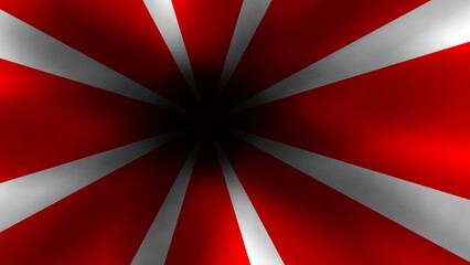 Red and white radial burst background, abstract sunburst design, energetic striped explosion backdrop.