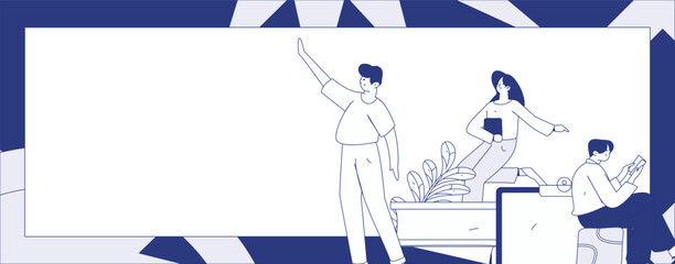 World Book Day Reading Character Flat Vector Concept Operation Hand Drawn Illustration
