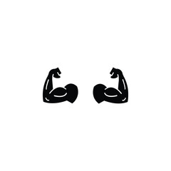 Obraz premium Strong muscle arm icon symbolizing fitness, strength, gym goals, bodybuilding, and motivation. Great for sports or health-themed designs