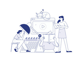 World Book Day Reading Character Flat Vector Concept Operation Hand Drawn Illustration
