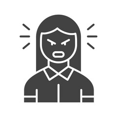 Angry Woman icon vector image. Suitable for mobile apps, web apps and print media.