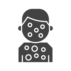 Boy with Measles icon vector image. Suitable for mobile apps, web apps and print media.