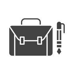 Briefcase and Pen icon vector image. Suitable for mobile apps, web apps and print media.