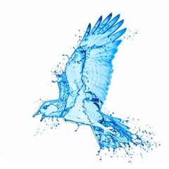 Bird shape water on white background.