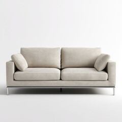 Naklejka premium Modern beige sofa studio shot