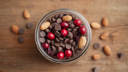 Jarred mix nuts, seeds, berries