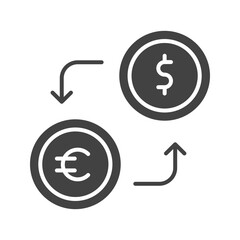 Dollar to Euro icon vector image. Suitable for mobile apps, web apps and print media.
